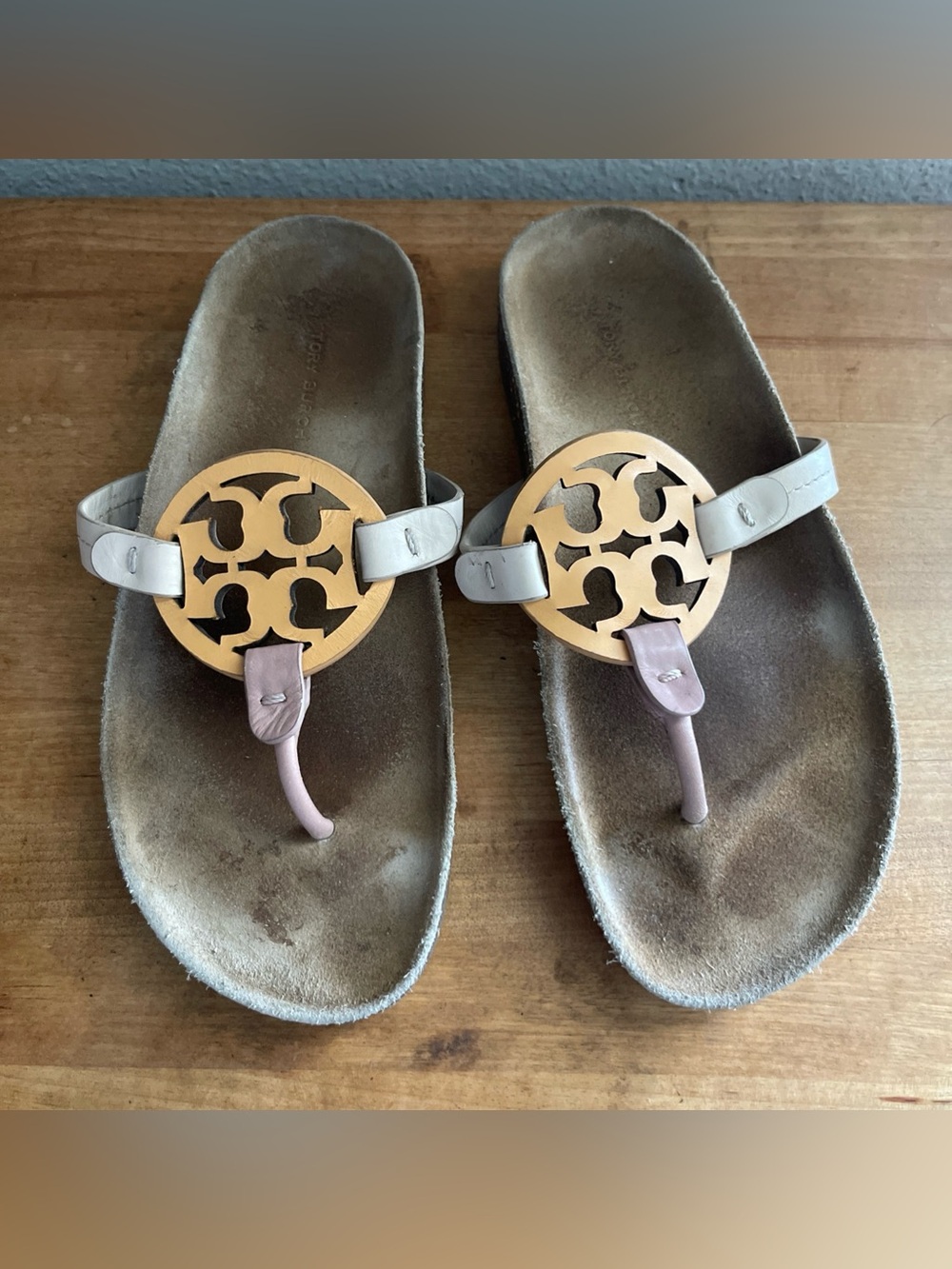 Tory Burch MILLER CLOUD Lavender/Black/Ivory SANDAL 7.5